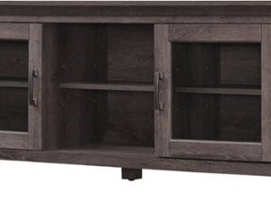 Bell'O - TV Stand for Most Flat Panel TV's Up to 65" with Glass-Front Cabinets - Embossing Oak