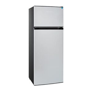 Frestec 7.4 CU' Refrigerator with Freezer, Apartment Size Refrigerator Top Freezer,2 Door Fridge with Adjustable Thermostat Control,Freestanding, Stainless Steel Look (FR 742 SL)