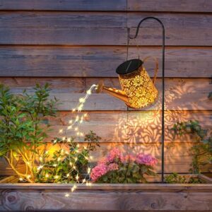Solar Watering Can Garden Lights for Yard Outside Decorative, Waterproof Solar Hanging Lanterns Outdoor Patio Front Porch Lawn Decor, Unique Mothers Day Birthday Gifts for Mom Grandma Women